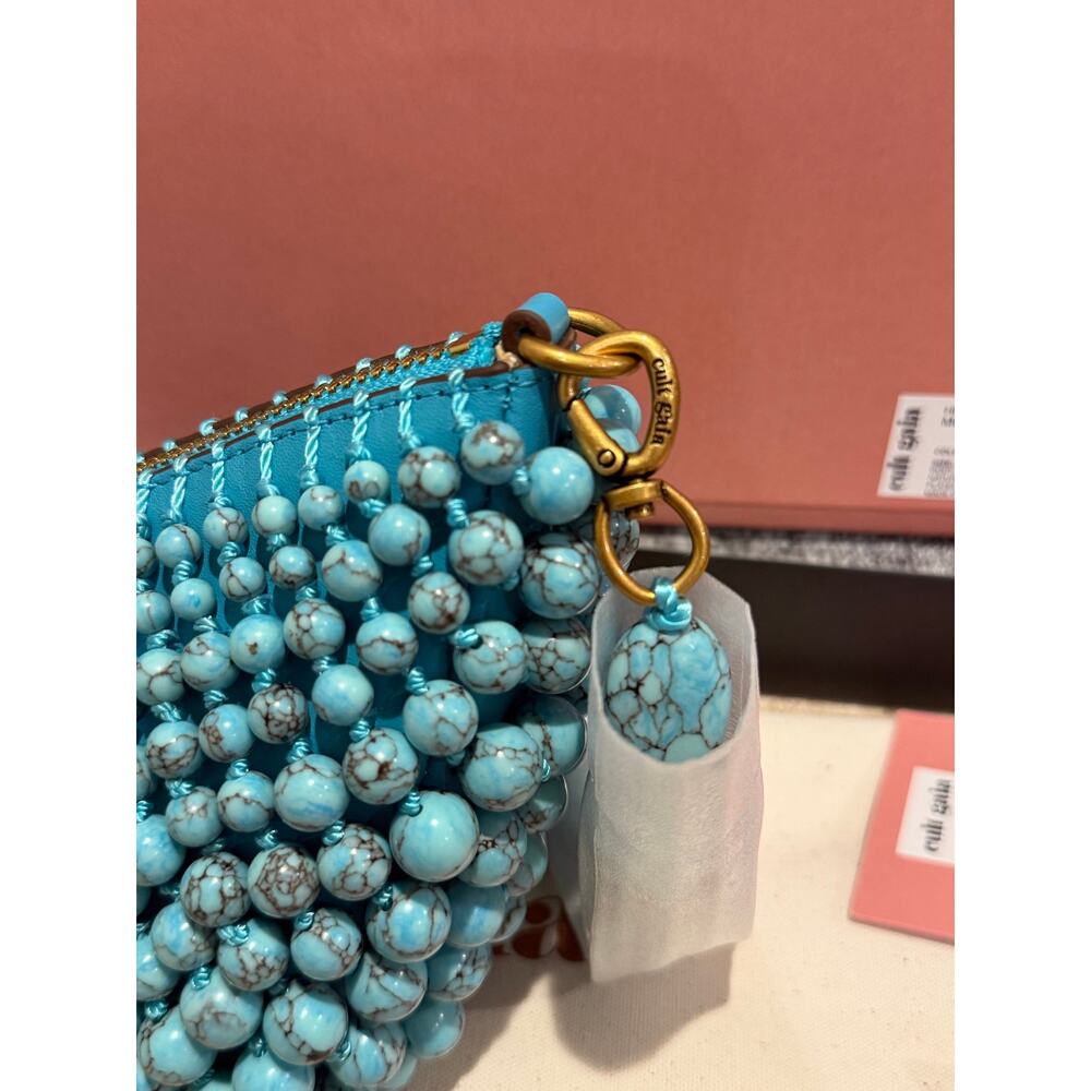 NEW Cult Gaia Mercier Mini Shoulder Bag Turquoise - Picture 8 of 11